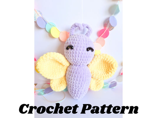 Amigurumi Butterfly crochet pattern - customisable butterfly crochet pattern for beginners