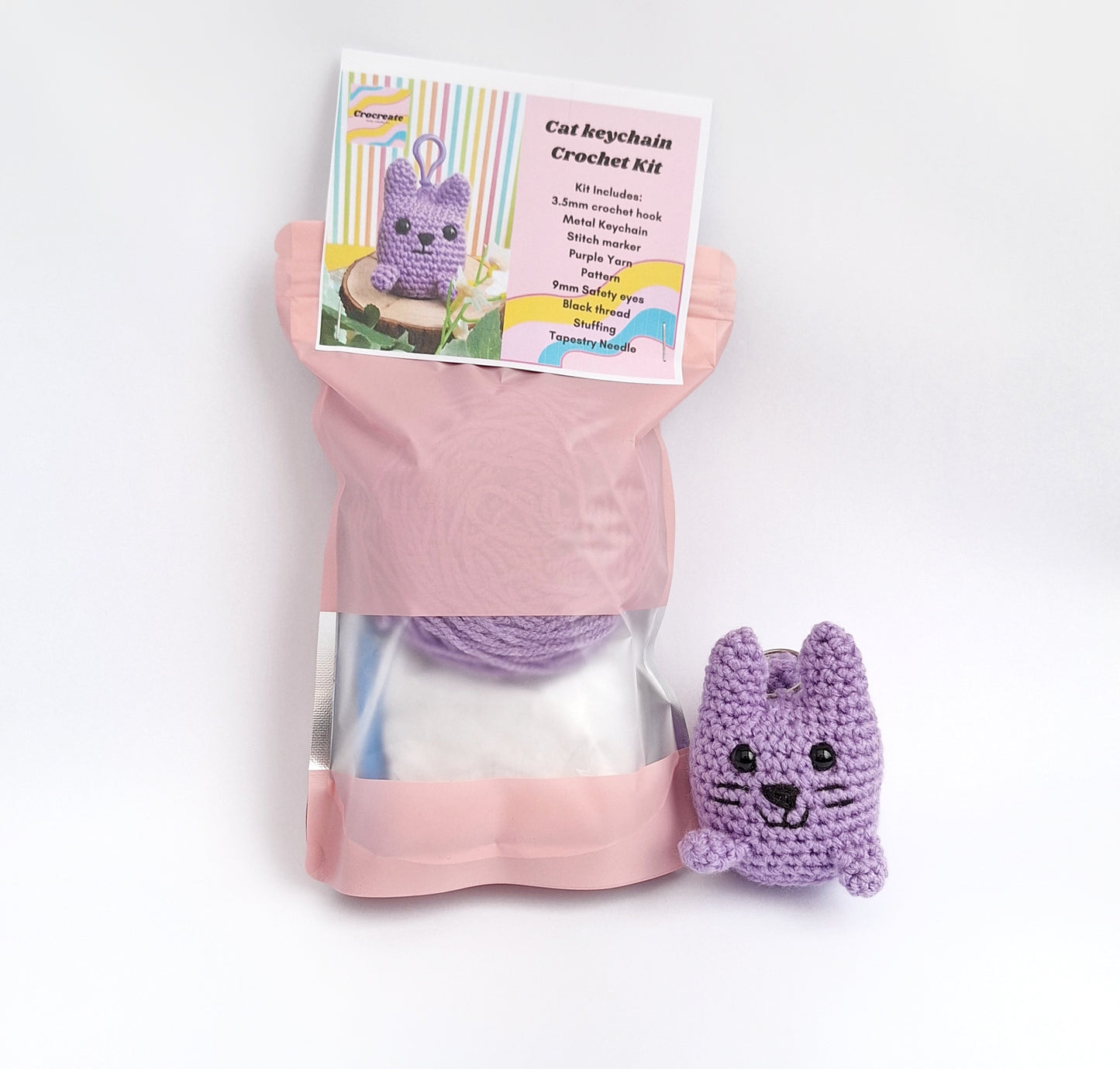 amigurumi crochet kit no sew - cat gifts craft kit