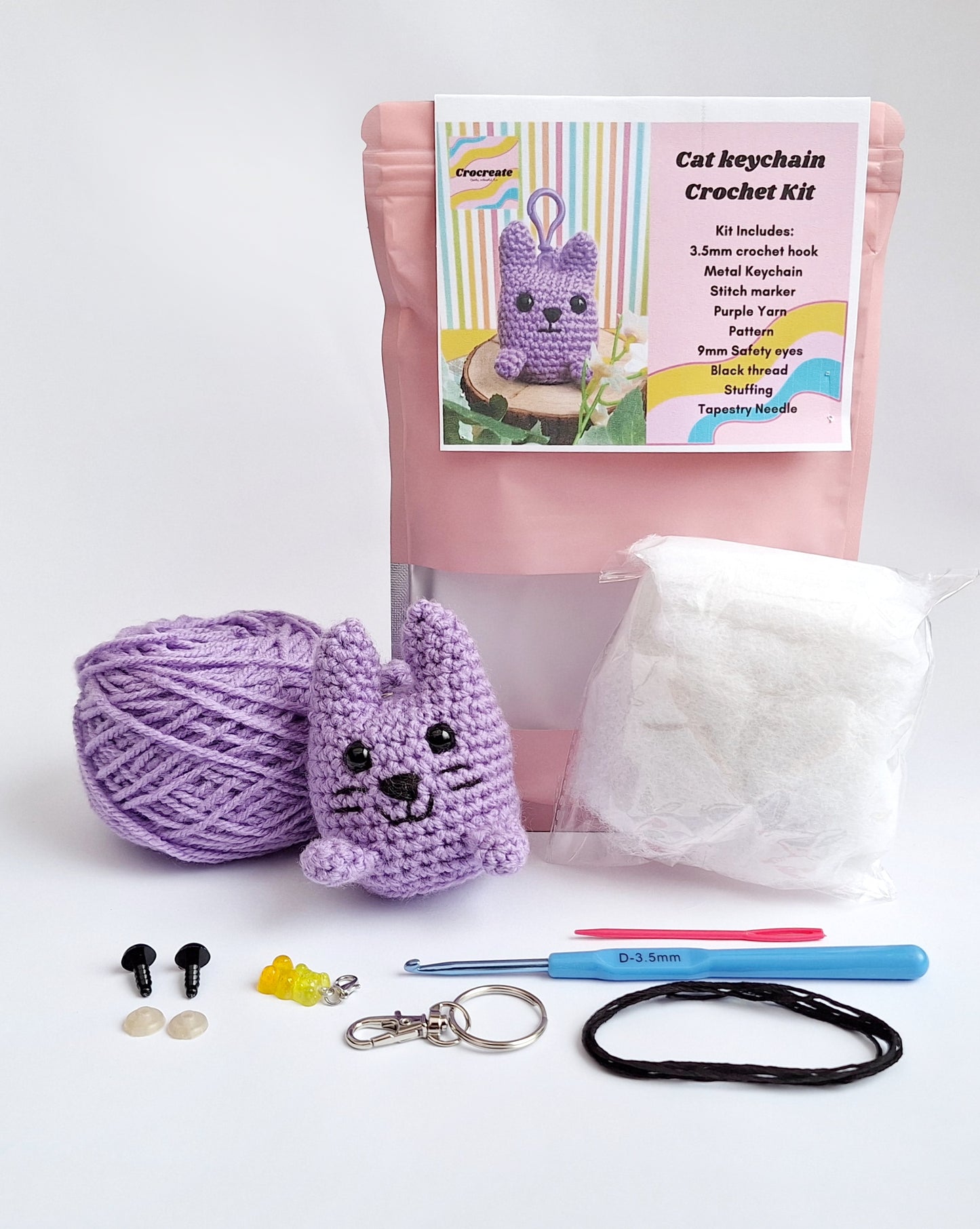 amigurumi crochet kit no sew - cat gifts craft kit