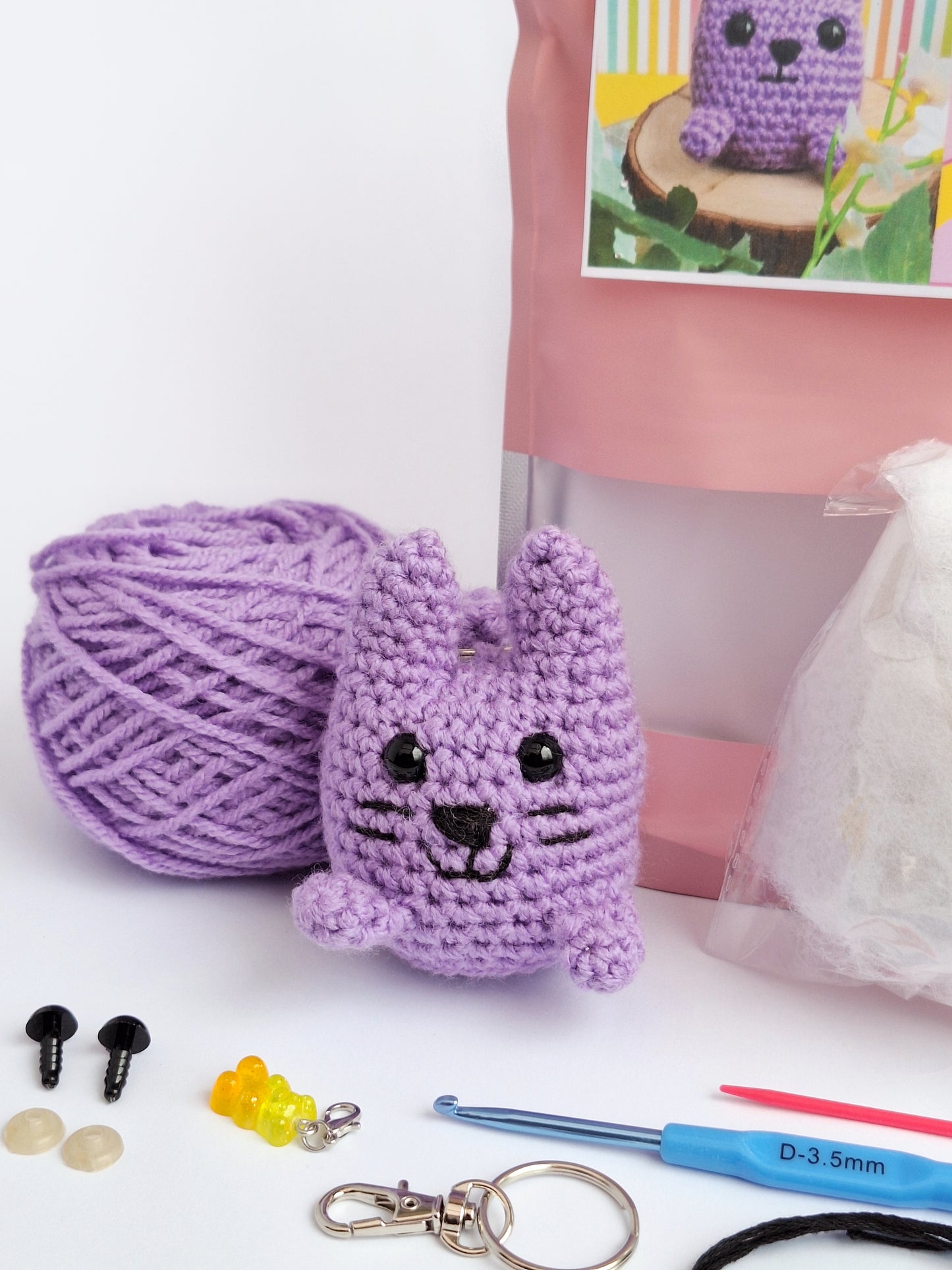 amigurumi crochet kit no sew - cat gifts craft kit