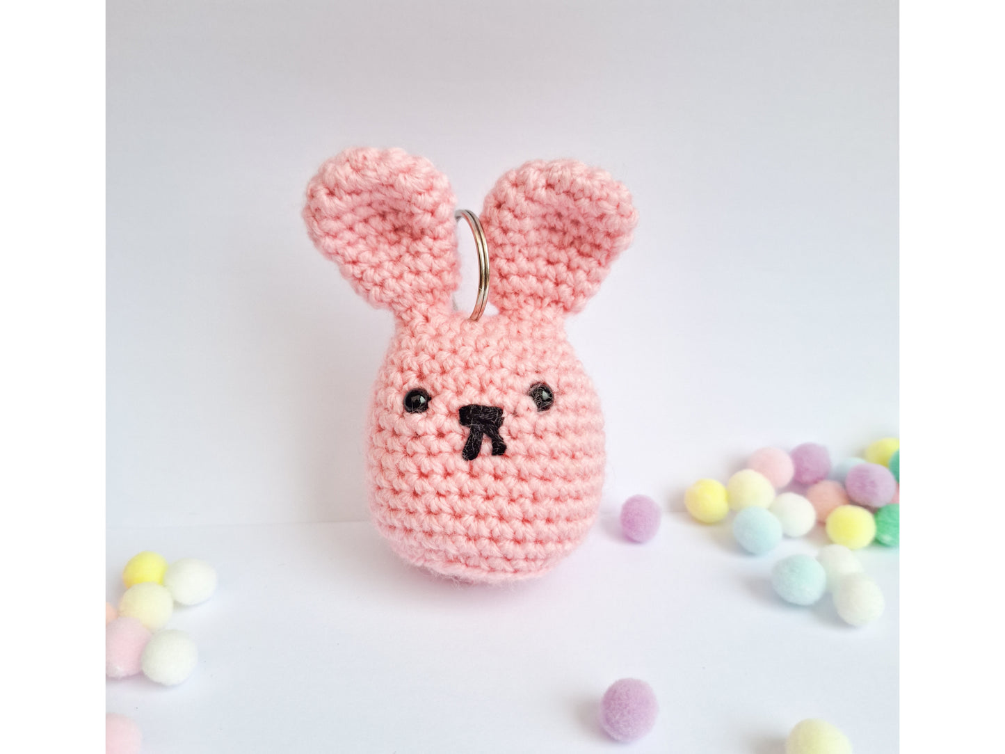 Mini amigurumi bunny crochet pattern - Mellow the mini bunny no sew crochet keychain
