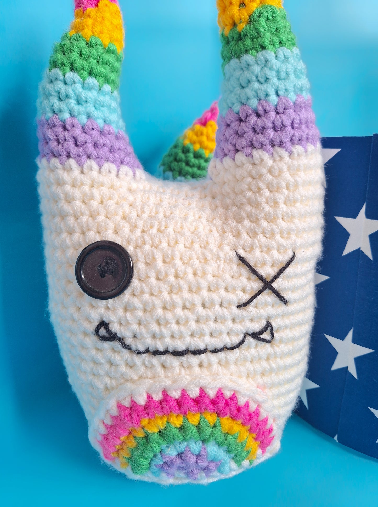 Creepy cute Monster crochet pattern - rainbow crochet amigurumi monster plushie