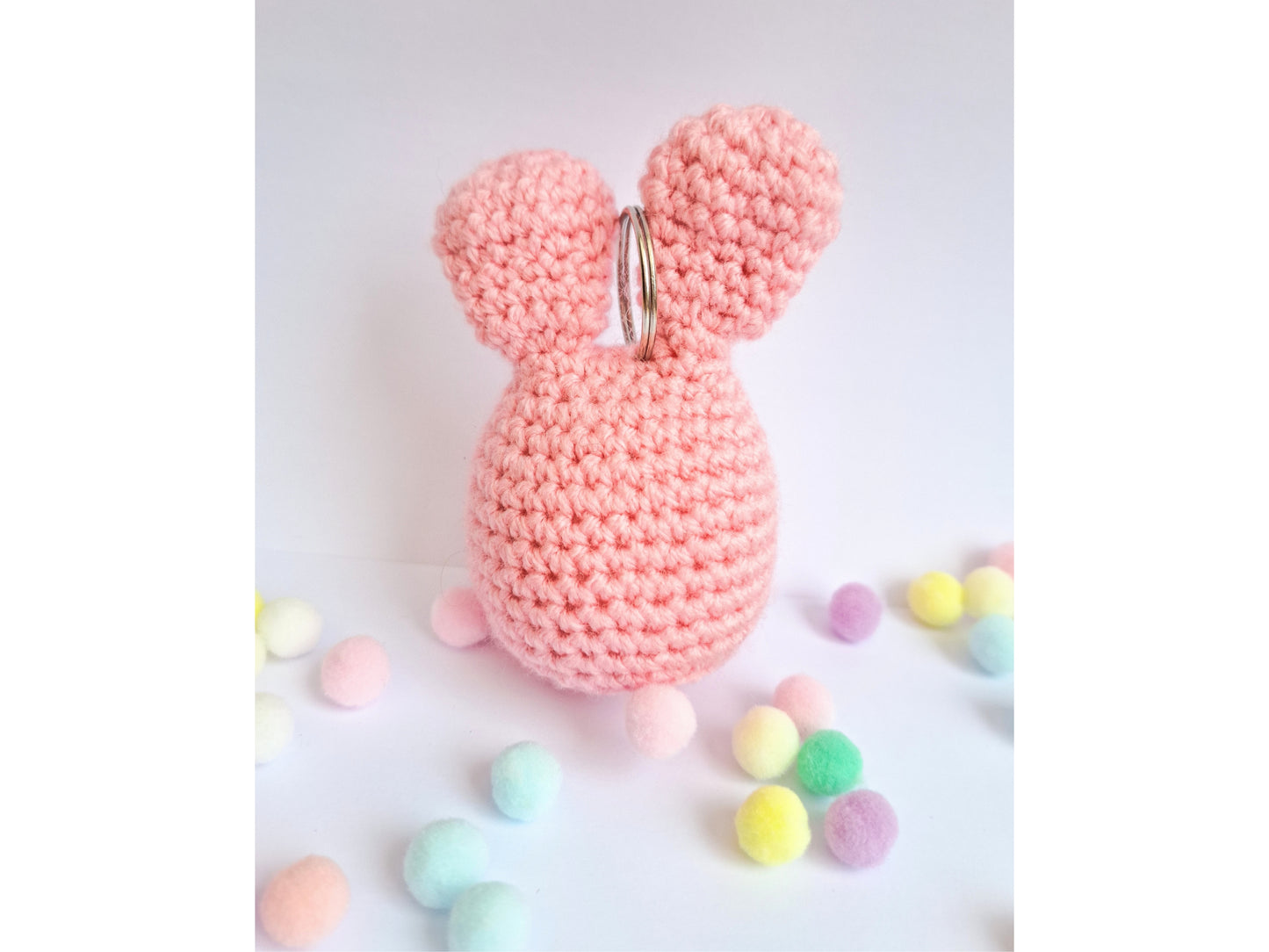 Mini amigurumi bunny crochet pattern - Mellow the mini bunny no sew crochet keychain
