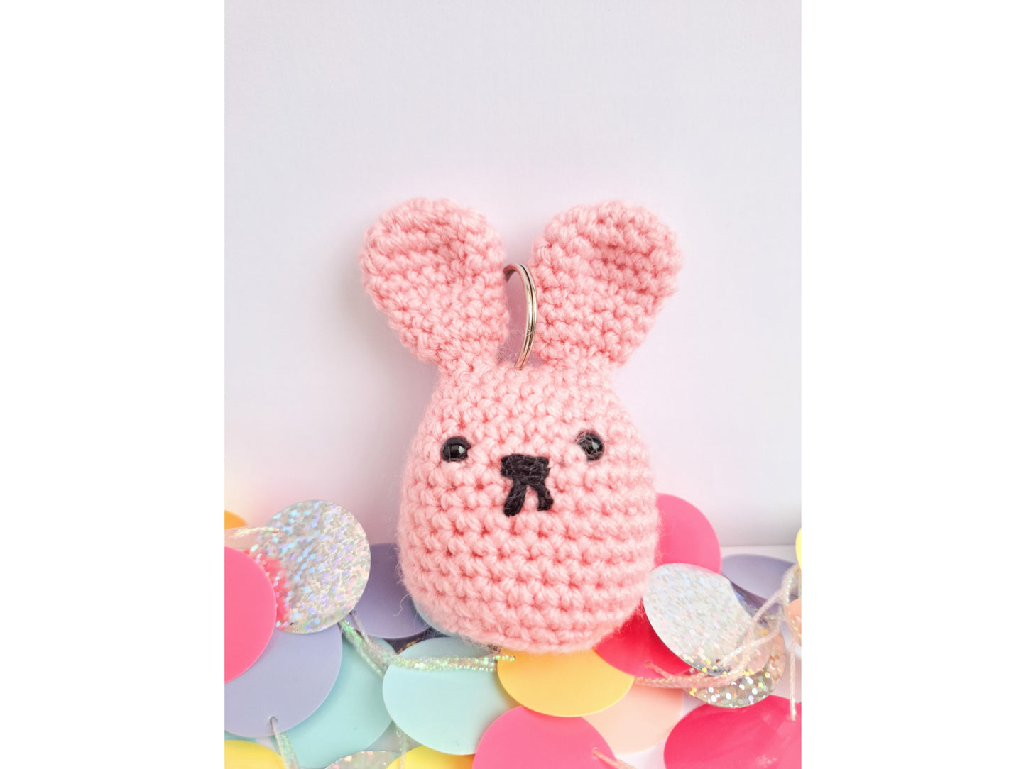 Mini amigurumi bunny crochet pattern - Mellow the mini bunny no sew crochet keychain