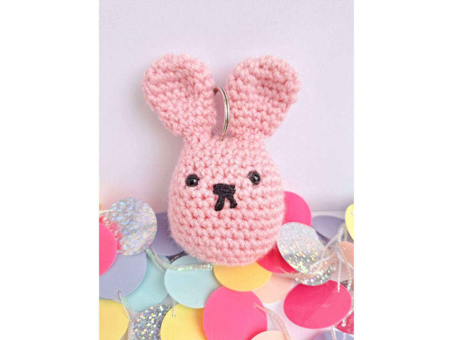 Mini amigurumi bunny crochet pattern - Mellow the mini bunny no sew crochet keychain