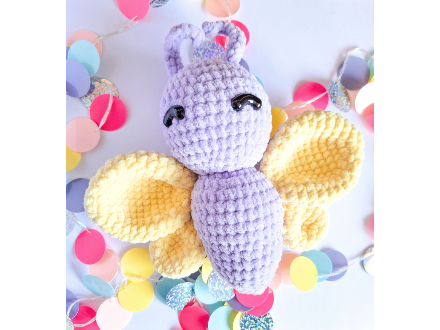 Amigurumi Butterfly crochet pattern - customisable butterfly crochet pattern for beginners