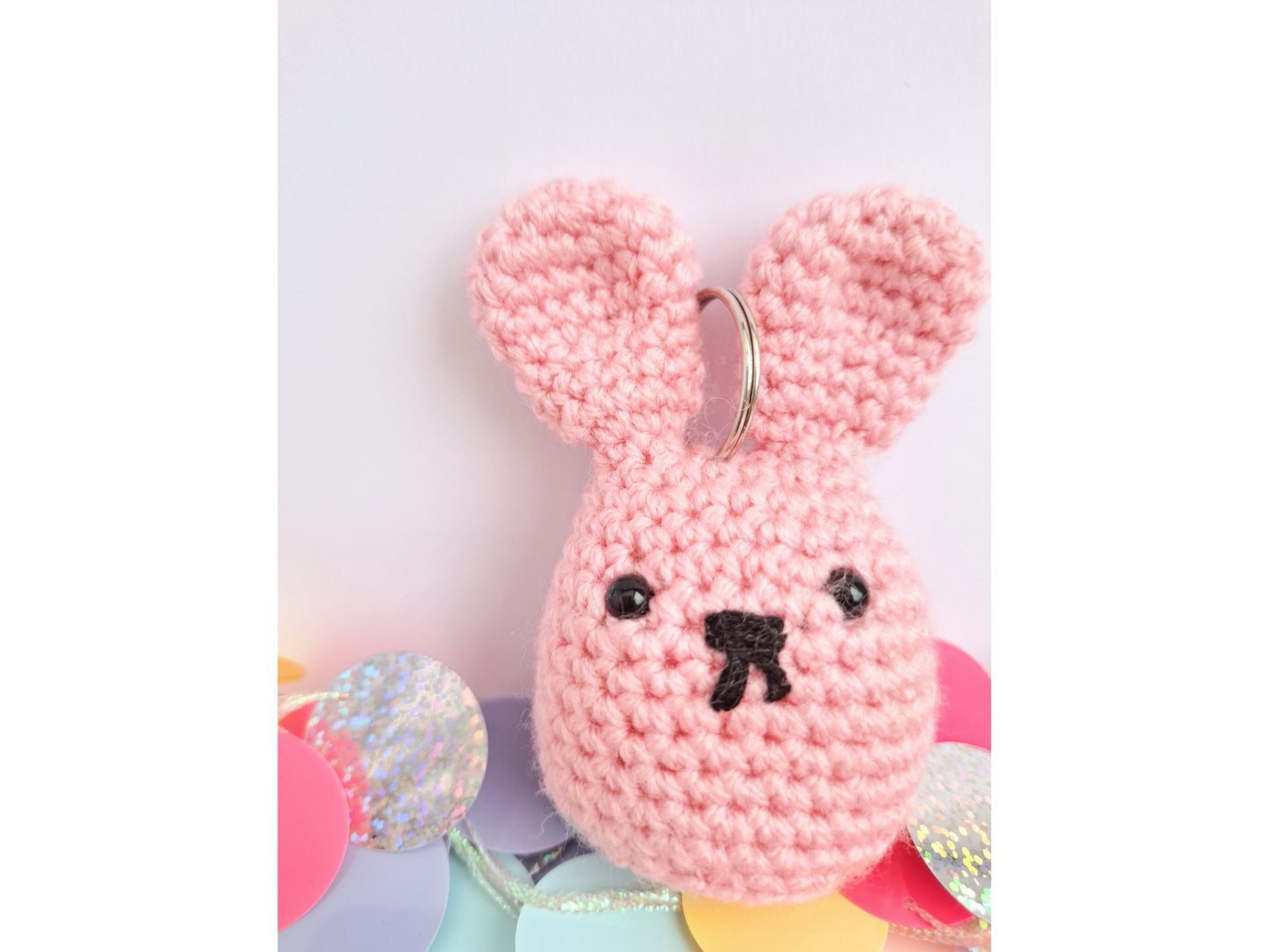 Mini amigurumi bunny crochet pattern - Mellow the mini bunny no sew crochet keychain