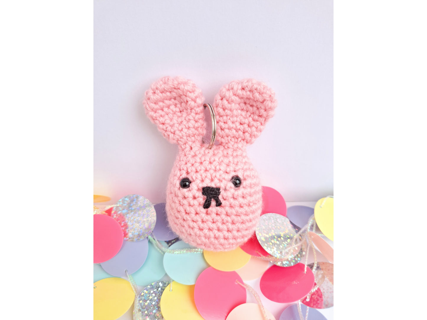 Mini amigurumi bunny crochet pattern - Mellow the mini bunny no sew crochet keychain