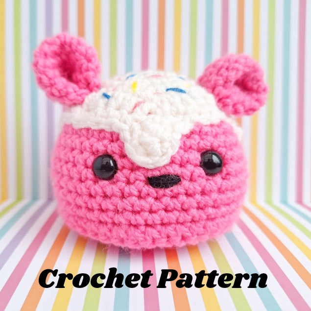 Cupcake Bear kawaii crochet pattern - Easy Amigurumi pattern