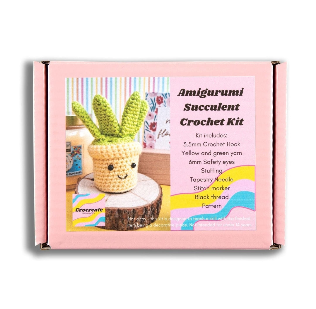 Amigurumi Succulent Crochet Kit - Yellow Plant Pot