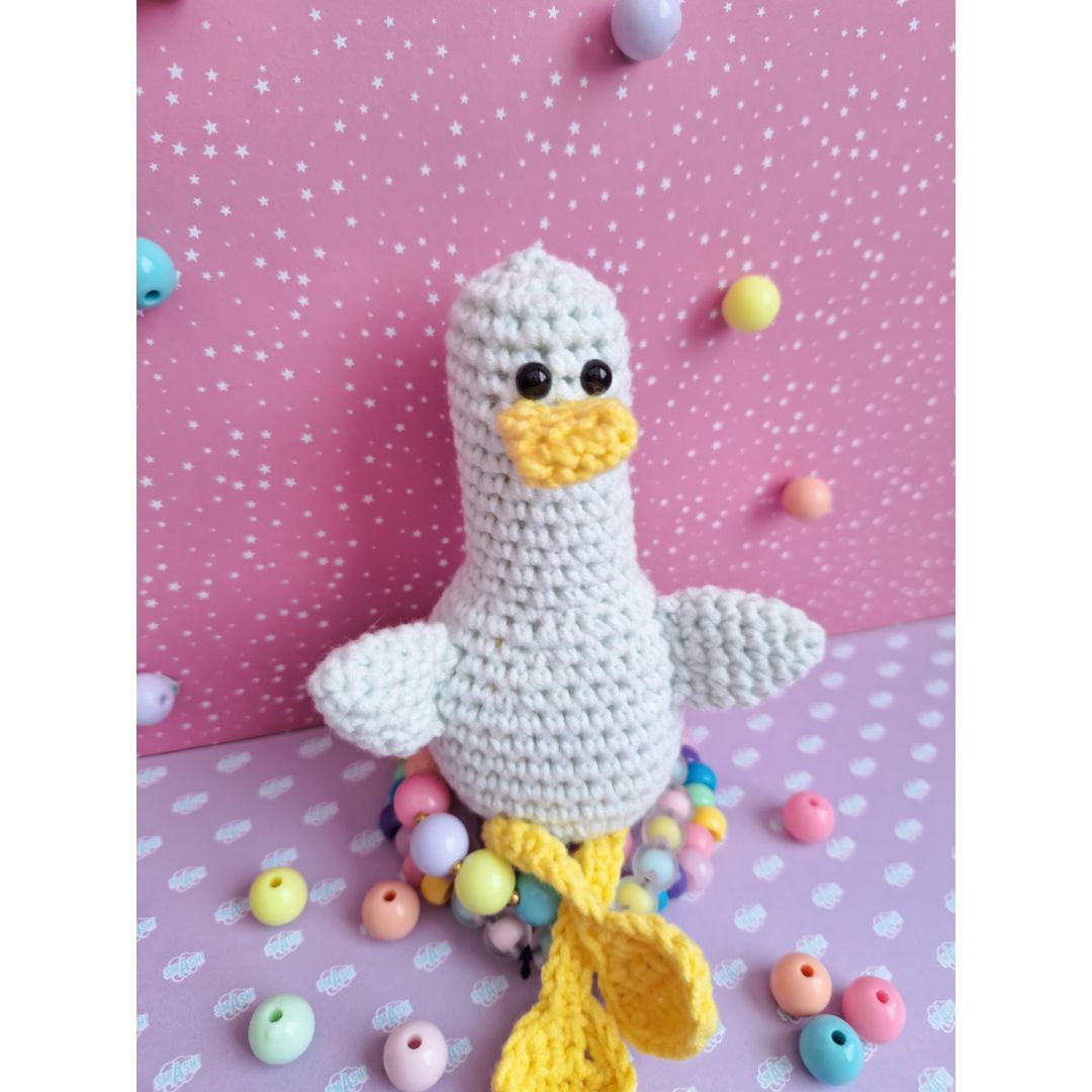Amigurumi crochet pattern for a seagull digital download | Beach bag charm, crochet animals, amigurumi bird, amigurumi pattern