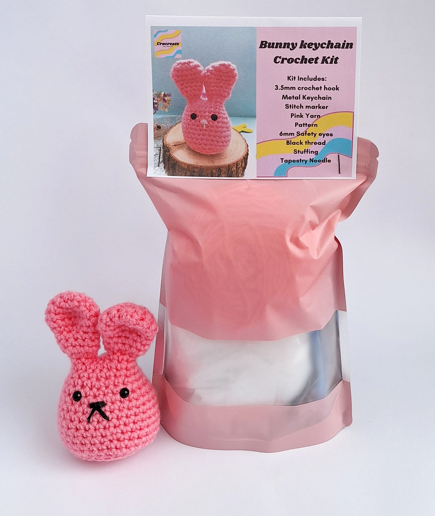 bunny toy beginner crochet kit - No sew crochet craft kit
