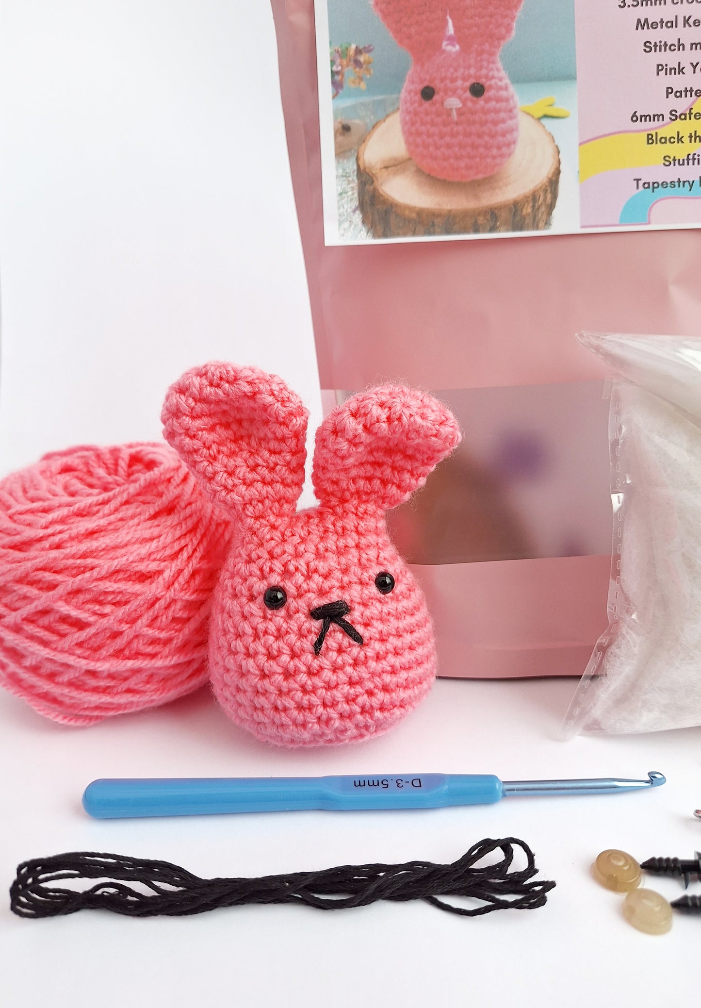 bunny toy beginner crochet kit - No sew crochet craft kit