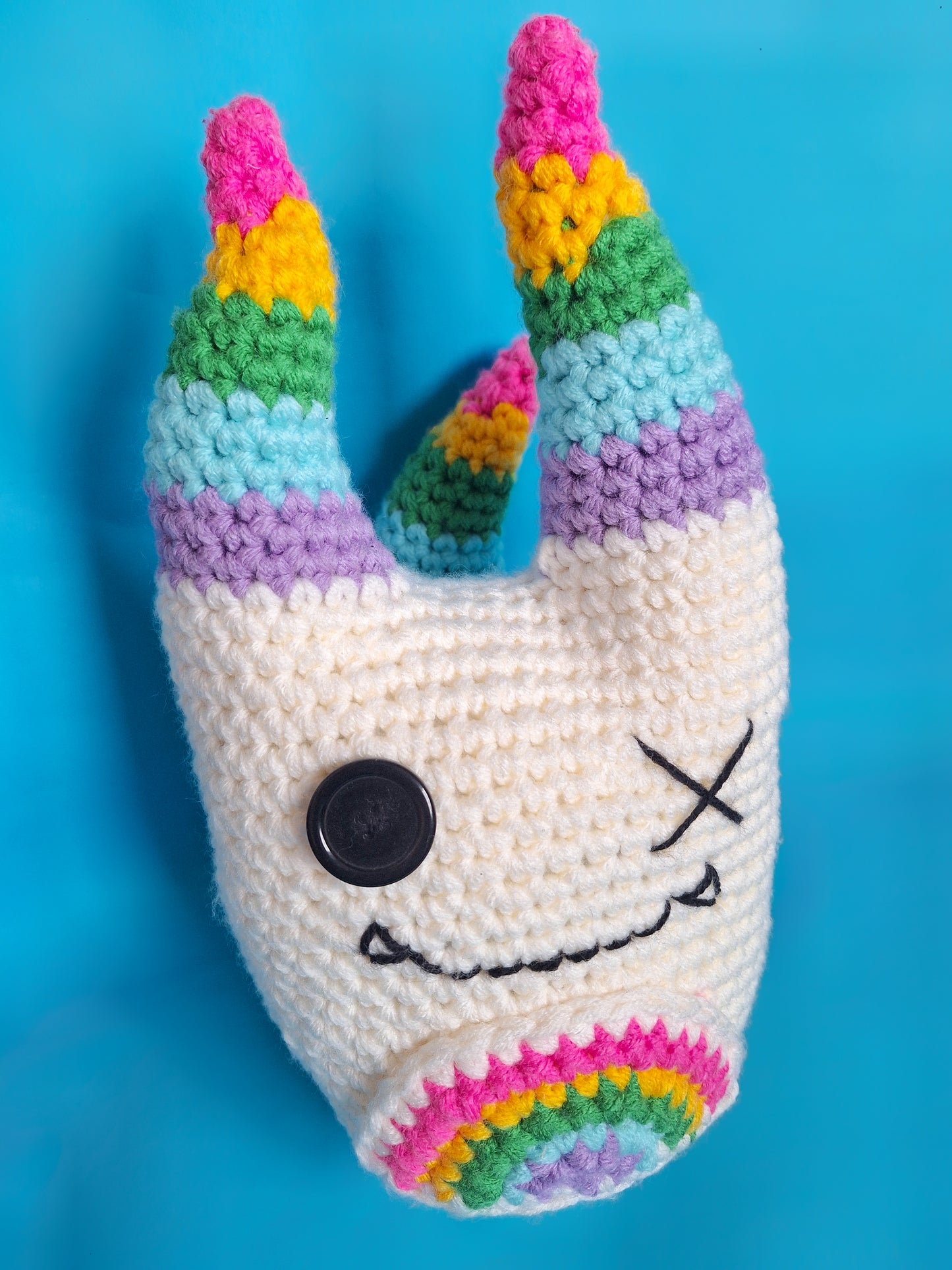 Creepy cute Monster crochet pattern - rainbow crochet amigurumi monster plushie