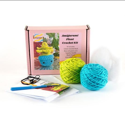 Kawaii crochet kit - amigurumi plant crochet starter kit