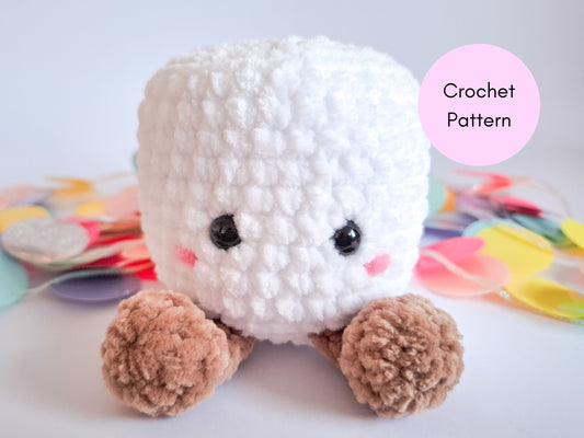 Marshmallow easy crochet pattern - Beginner crochet pattern using just 1 stitch